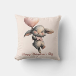 Heart Balloon Bunny for Valentines Kudde