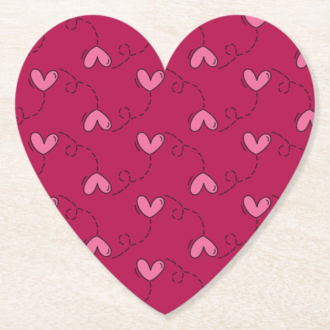 Heart Balloon Mönster Underlägg Papper (Framsida)