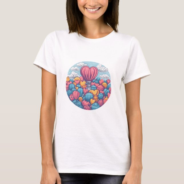 Heart Balloon Oasis T Shirt (Framsida)