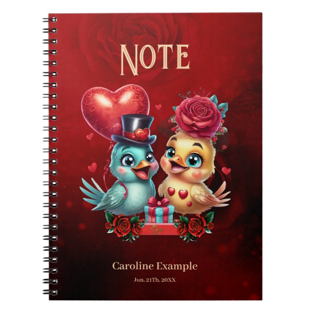 Heart Balloon och Ro Magic: A Feasted Romantik Anteckningsbok (Framsidan)