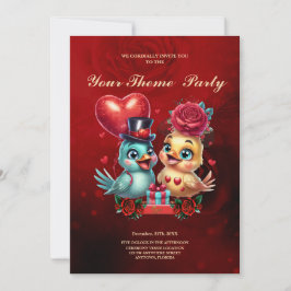 Heart Balloon och Ro Magic: A Feasted Romantik Inbjudningar