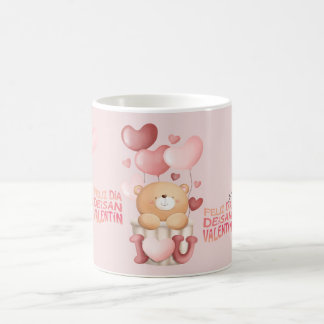 Heart balloons and bears, coffee mug Valentine's D Kaffemugg