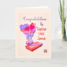 Heart Balloons Engagement Card Kort