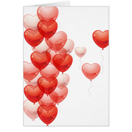 Heart balloons hälsningskort