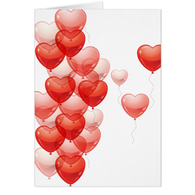 Heart balloons hälsningskort (Framsidan)