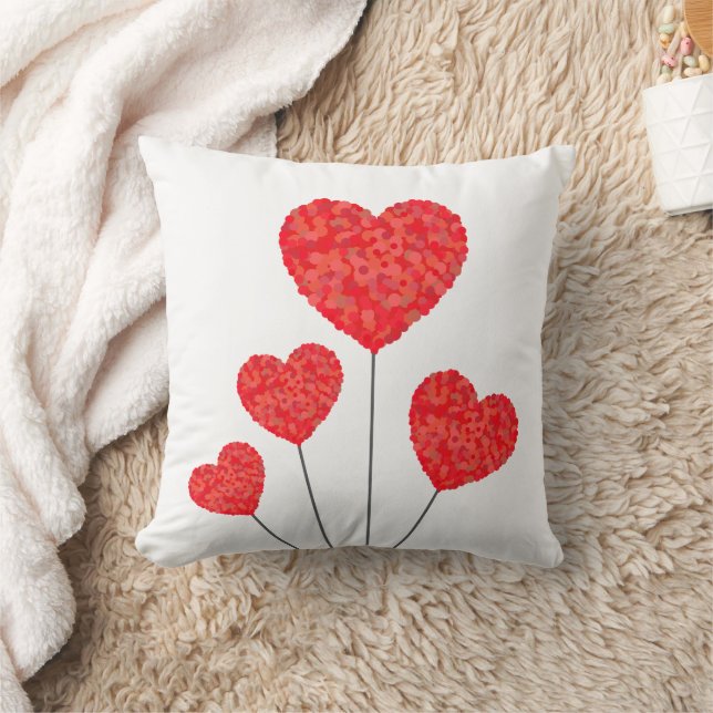 Heart Balloons Illustration Design Kudde (Filt)