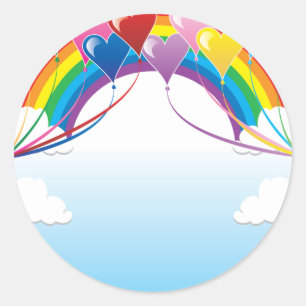 Heart Baloon Background Runt Klistermärke