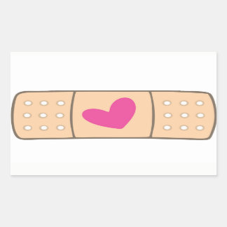 Heart Bandaid-dekal Rektangulärt Klistermärke