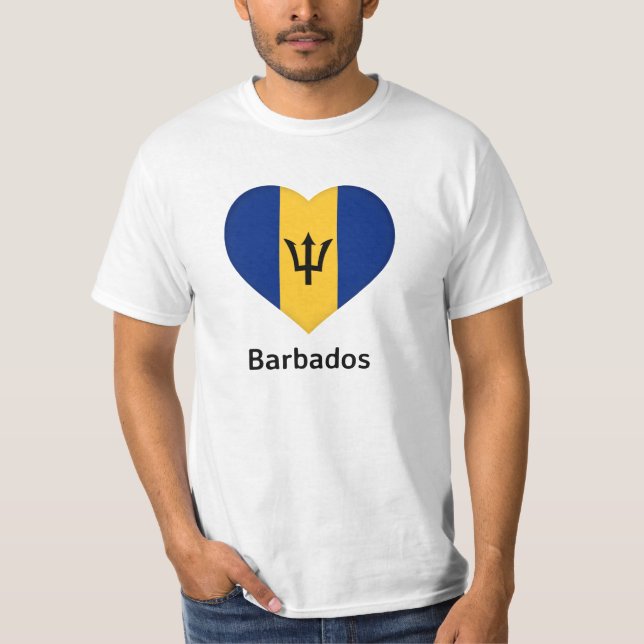 Heart - Barbados Flagga T Shirt (Framsida)