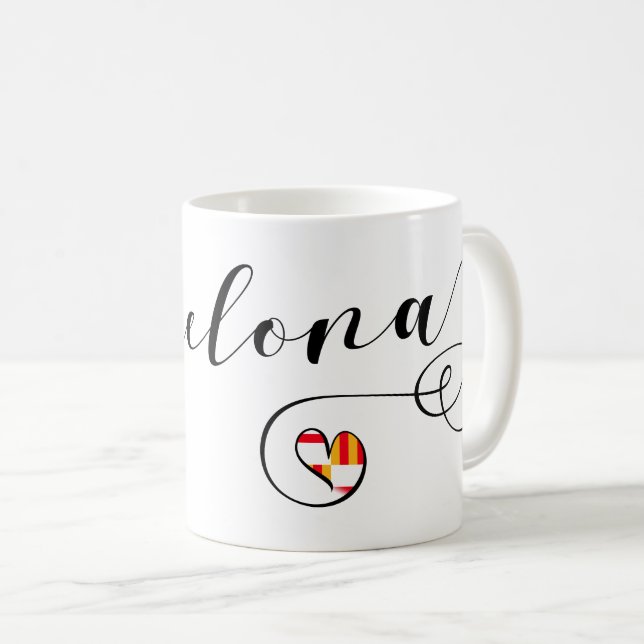 Heart Barcelona Mugg, Katalonien Kaffemugg (Framsida höger)
