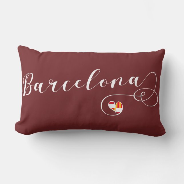 Heart Barcelona Pillow, katalanska Lumbarkudde (Framsida)