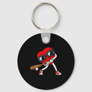 Heart Baseball Valentines day Roligt Boys Girls Ki Nyckelring