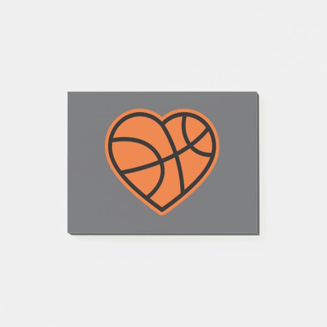 Heart Basketball Love Sport Design Post-it Block (Framsida)