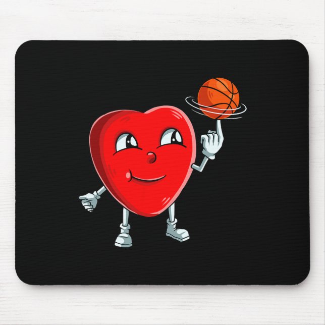 Heart Basketball Player Valentines day Cute Sports Musmatta (Framsidan)