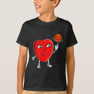Heart Basketball Player Valentines day Cute Sports T Shirt