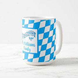 Heart Bayern Bavarian Flagga Oktoberfest Färg Kaffemugg
