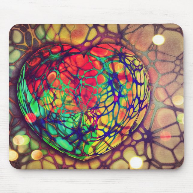 Heart Beat Art Mosaic Mouse Pad Musmatta (Framsidan)