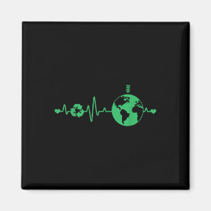 Heart Beat Återvinna Earth Day Recycling Kärlek Ea Magnet