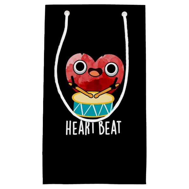 Heart Beat Funny Heart Drummer Pun Mörk BG (Framsidan)