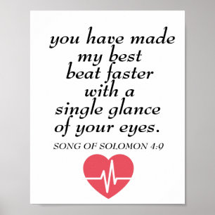 Heart Beat snabbare Romantic Bible Verse-citat Poster