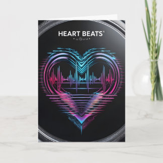 Heart Beats Greeting Card – Modern Romantic Design Kort