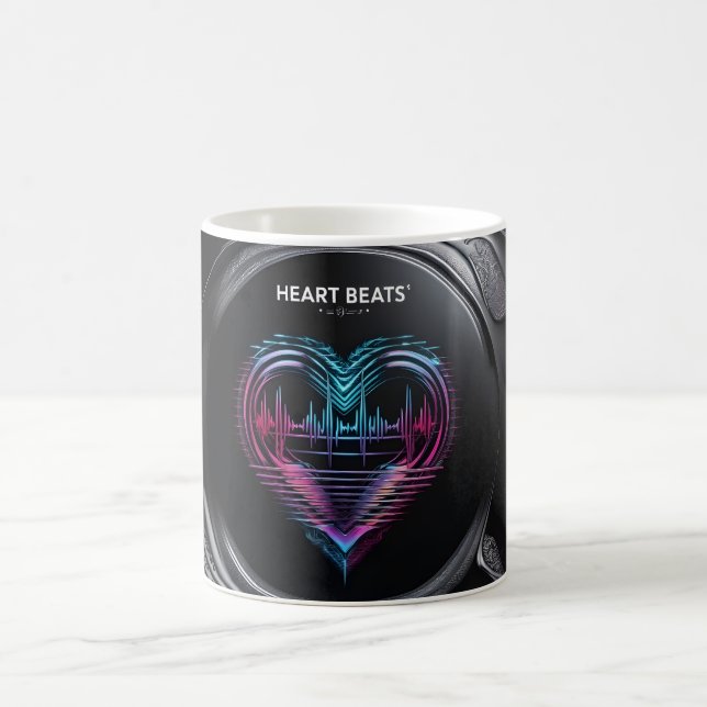 Heart Beats Mug – Pulsing Love in Motion Kaffemugg (Center)