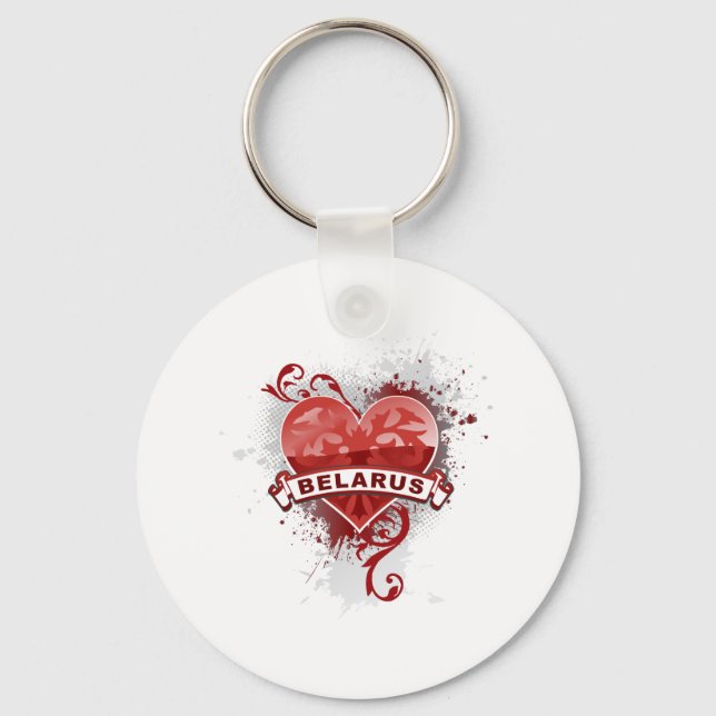 Heart Belarus Nyckelring (Framsida)