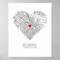 Heart Belgrad City Karta (Serbien)