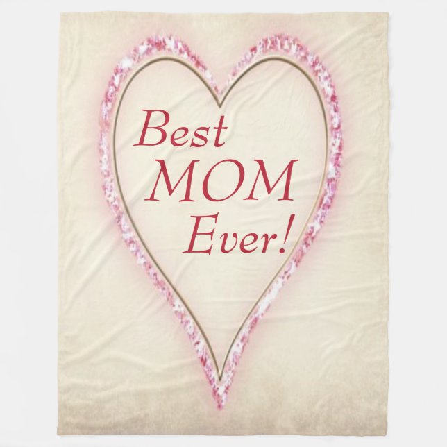 Heart Best MAMMA någonsin Fleecefilt (Framsidan)