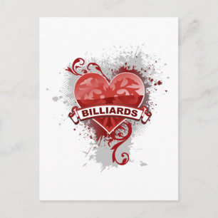 Heart Billiards Vykort