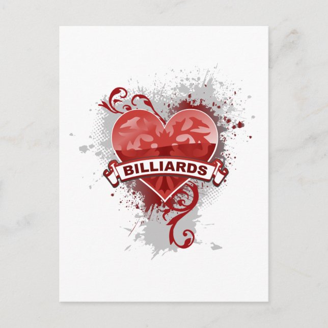 Heart Billiards Vykort (Framsida)