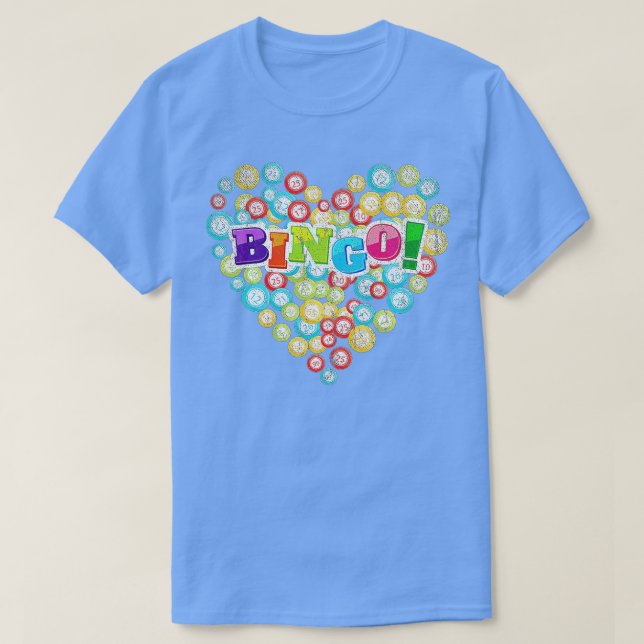 Heart Bingo Player Gambling Lottery Bingo Caller G T Shirt (Design framsida)