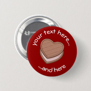Heart Biscuit Pinback Button Knapp