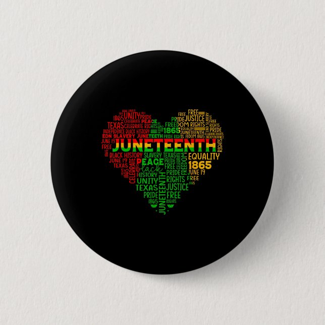 Heart Black History Afro American African Freedom Knapp (Framsida)