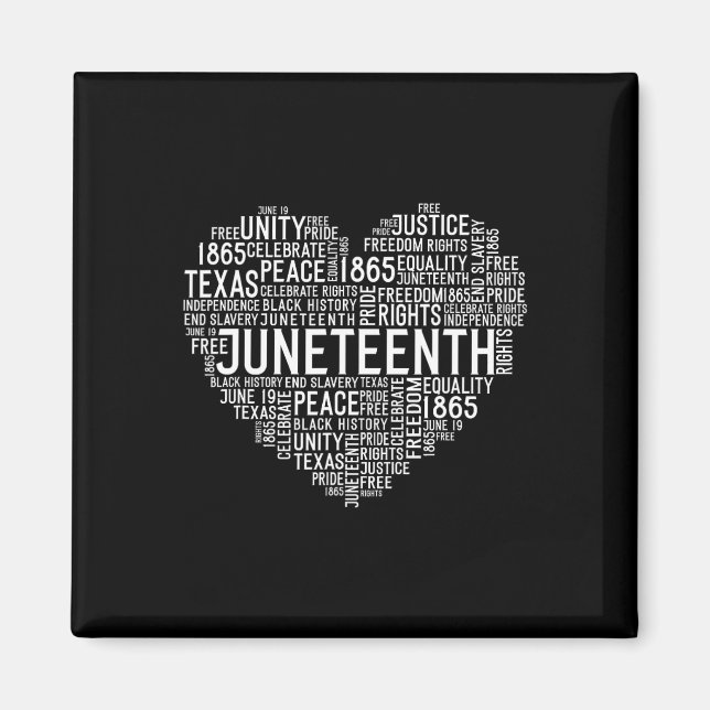 Heart Black History Afro American African Freedom Magnet (Framsidan)