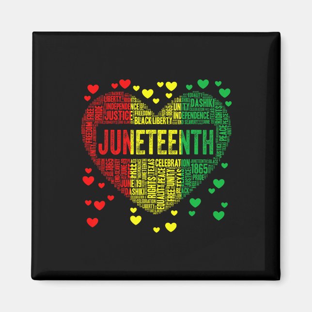 Heart Black History Afro American African Freedom Magnet (Framsidan)
