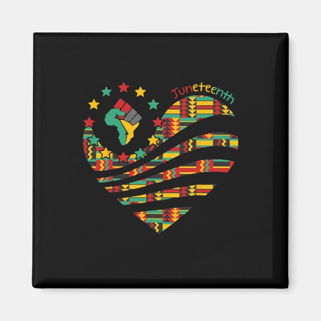 Heart Black History Afro American African Freedom Magnet (Framsidan)