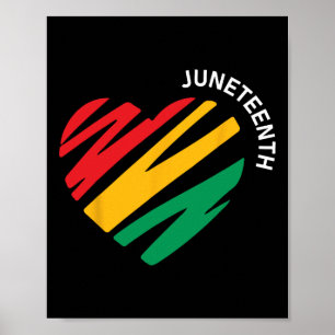 Heart Black History Afro American African Freedom Poster