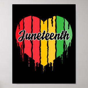 Heart Black History Afro American African Freedom Poster