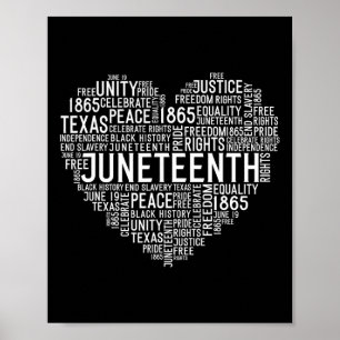 Heart Black History Afro American African Freedom Poster