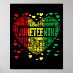 Heart Black History Afro American African Freedom Poster