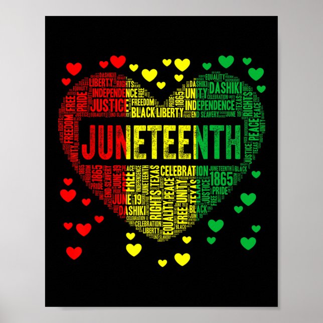 Heart Black History Afro American African Freedom Poster (Framsidan)