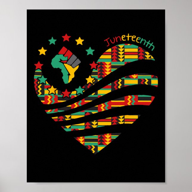 Heart Black History Afro American African Freedom Poster (Framsidan)