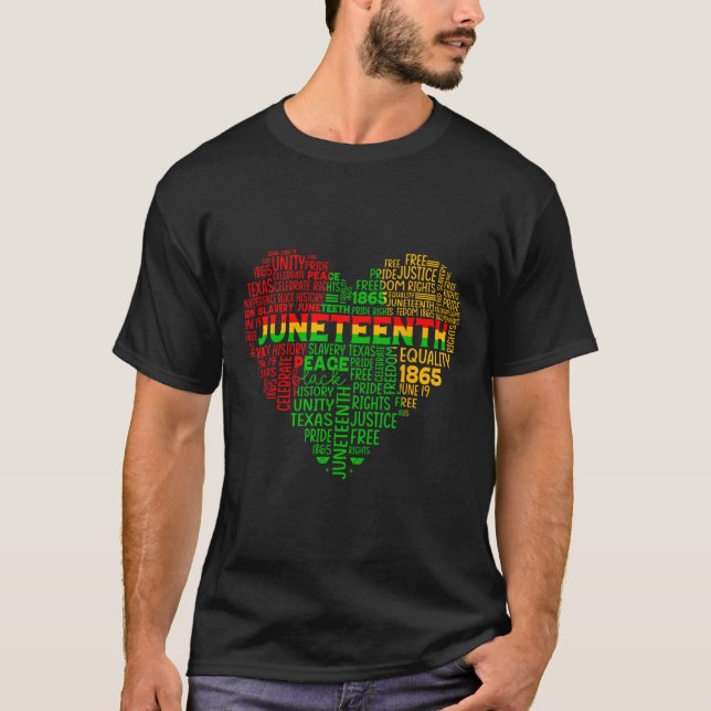 Heart Black History Afro American African Freedom T Shirt (Framsida)