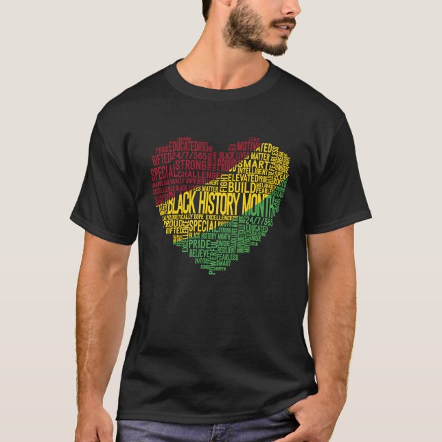 Heart Black History Month Freedom Pride African Am T Shirt (Framsida)
