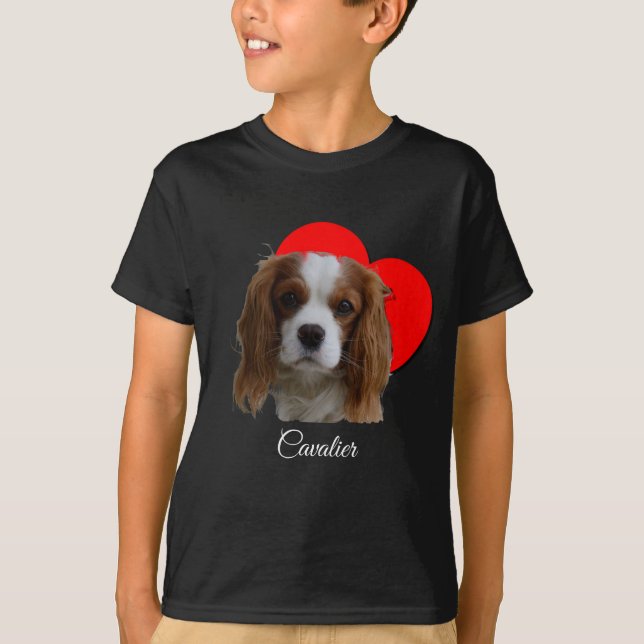 Heart Blenheim Cavalier Kung Charles Spain Kärlek  T Shirt (Framsida)