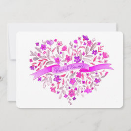 Heart blomBouquet art möhippa Brunch Inbjudningar