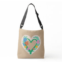 Heart Blommigt Tote Bag