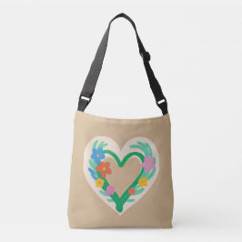 Heart Blommigt Tote Bag Axelväska