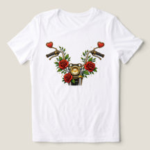 Heart Bloom Rider Dam Tröja med Blommotiv Motorcyk